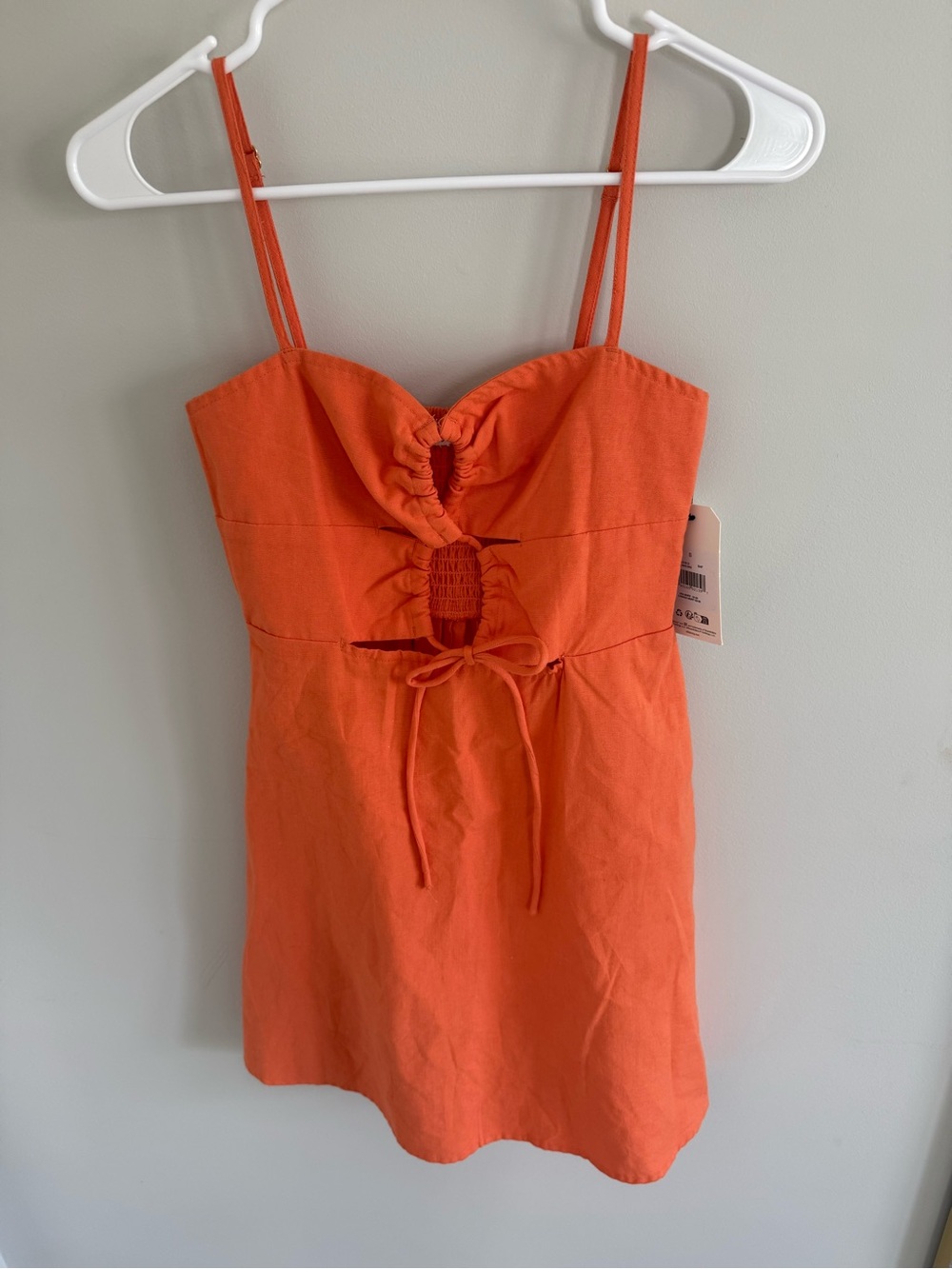 NWT Billabong Orange Spaghetti Strap Cutout Mini Dress